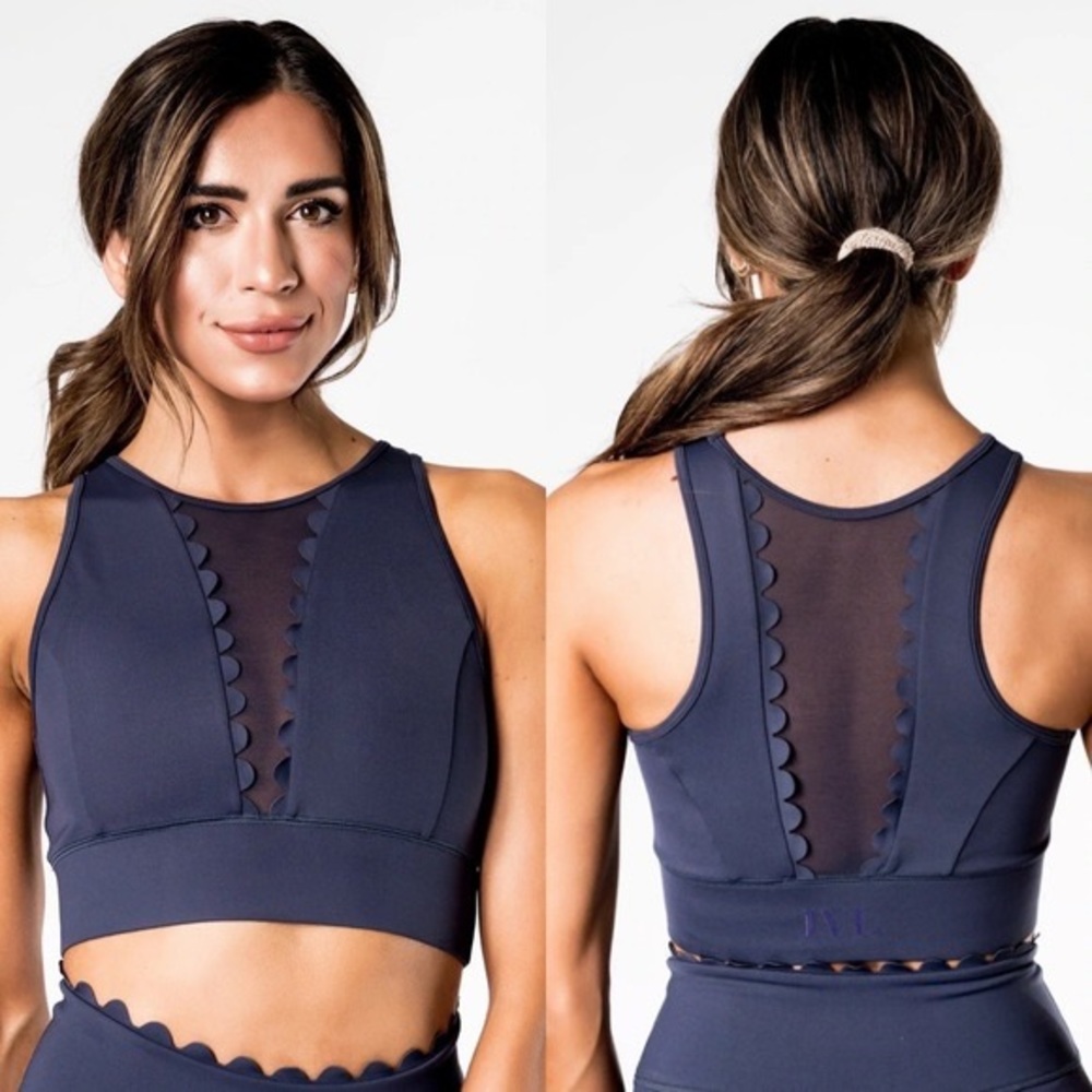 IVL collective navy scalloped sports bra